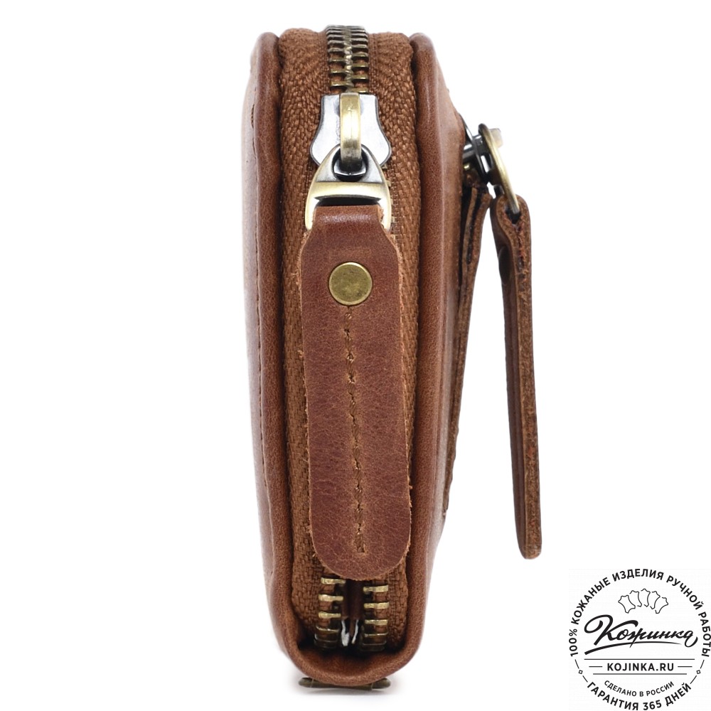  Кожаное портмоне Амстердам (рыжий антик)